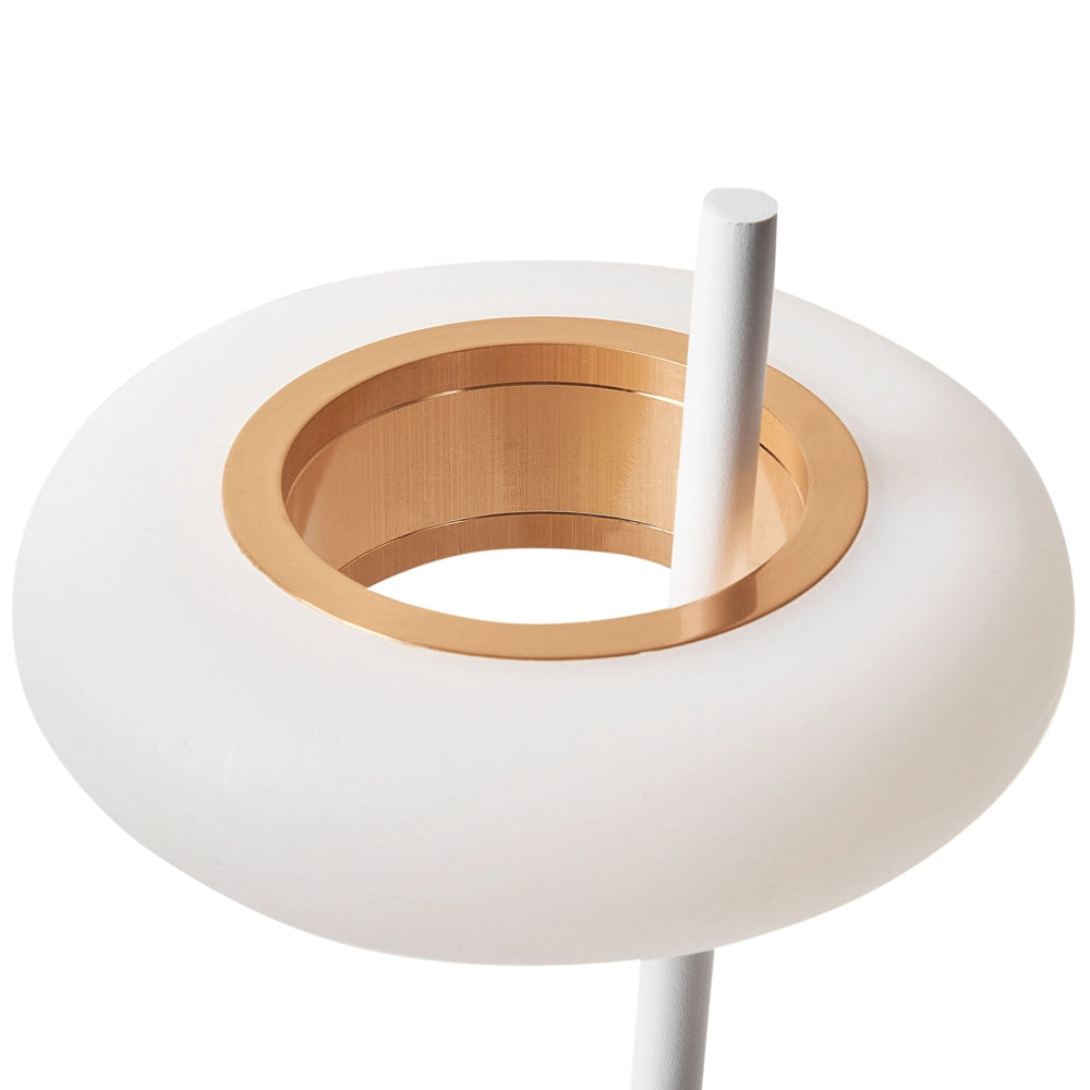 Lampada da tavolo in alluminio bianco senza fili per interni ed esterni stile moderno