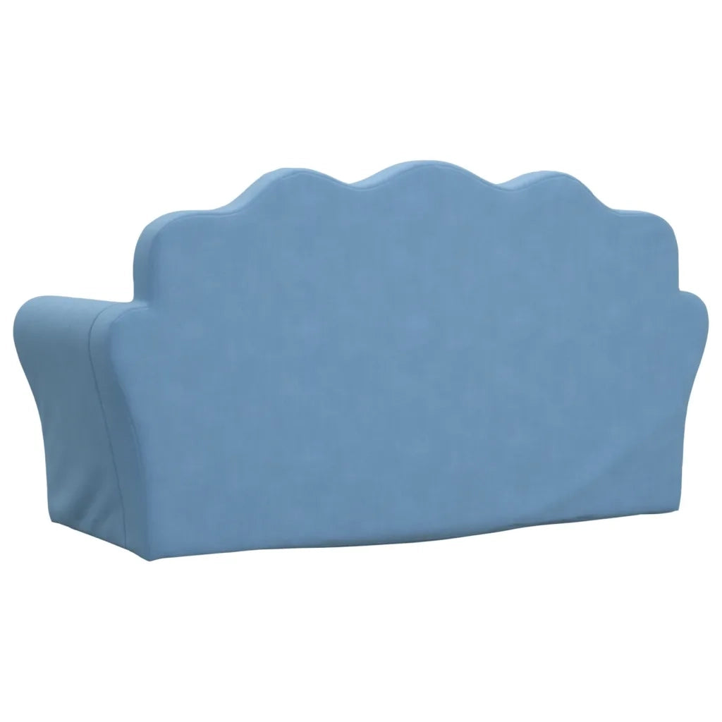 Divano letto | Sof¨¤ letto | Letto singolo per Bambini a 2 Posti Blu in Morbido Peluche