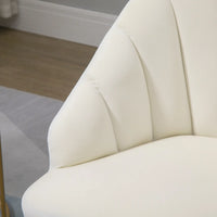 Poltrona Imbottita 63x65x84 cm in Velluto Bianca