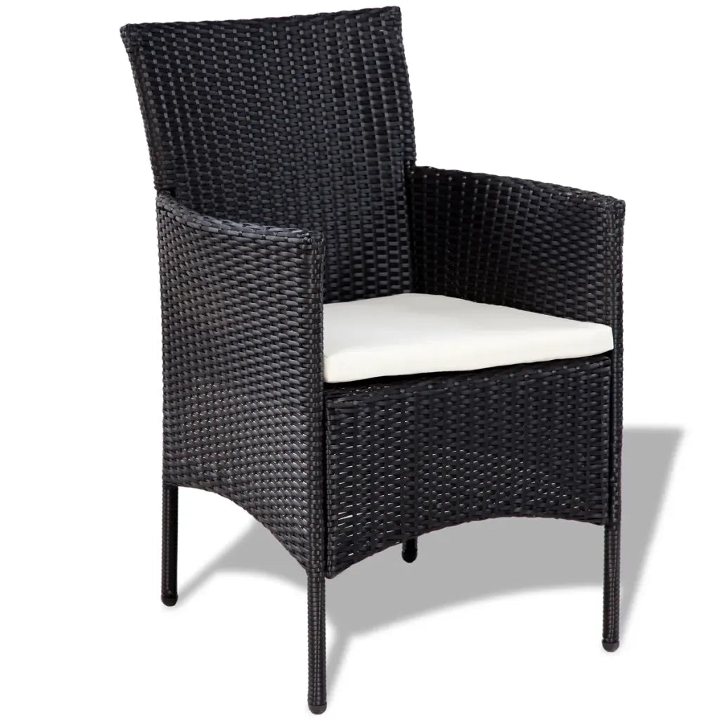 Set Divani da Giardino 4 pz con Cuscini in Polyrattan Nero cod mxl 39502