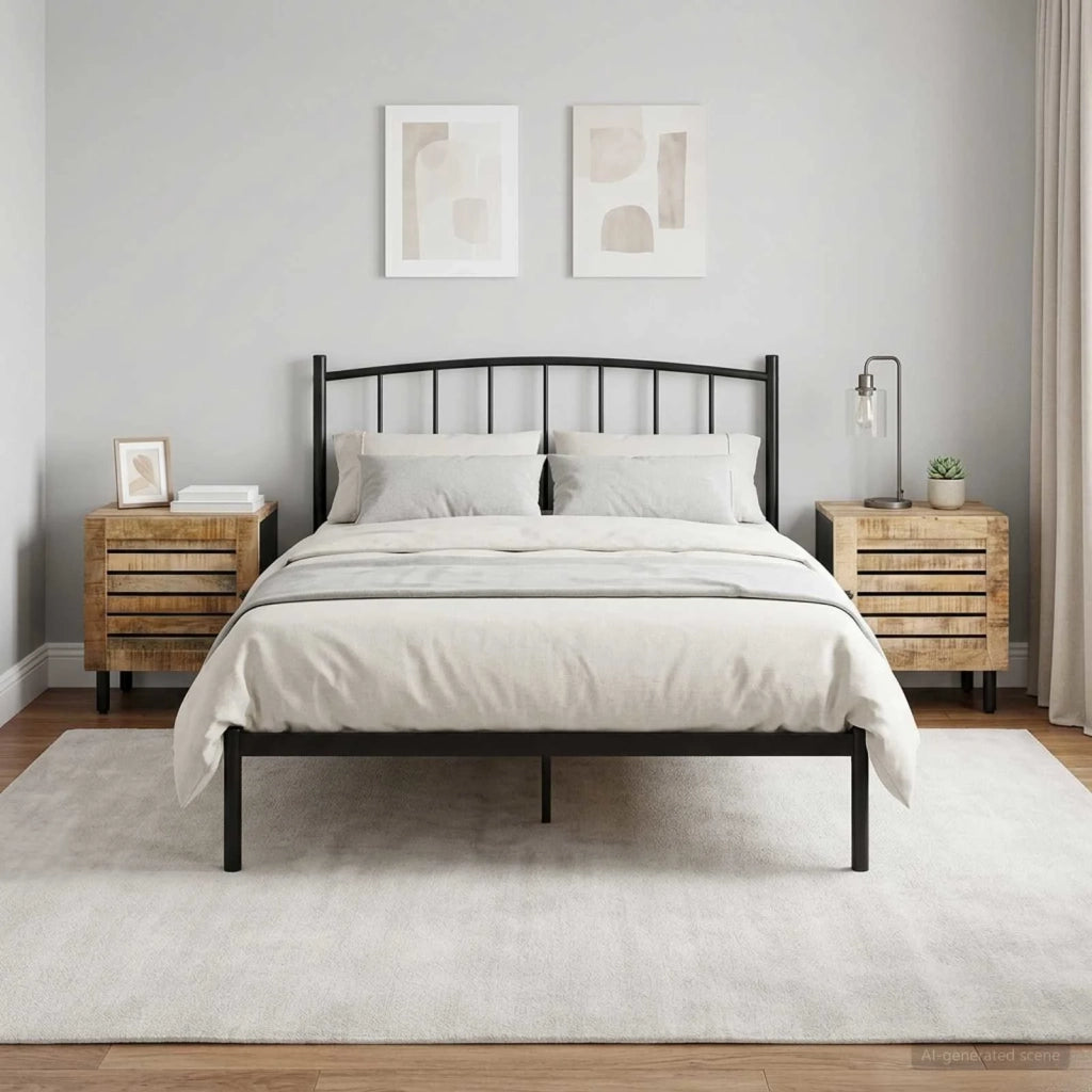 Comodino 2 pz Naturale 40 x 33 x 46 cm Legno di mango massello 4018841