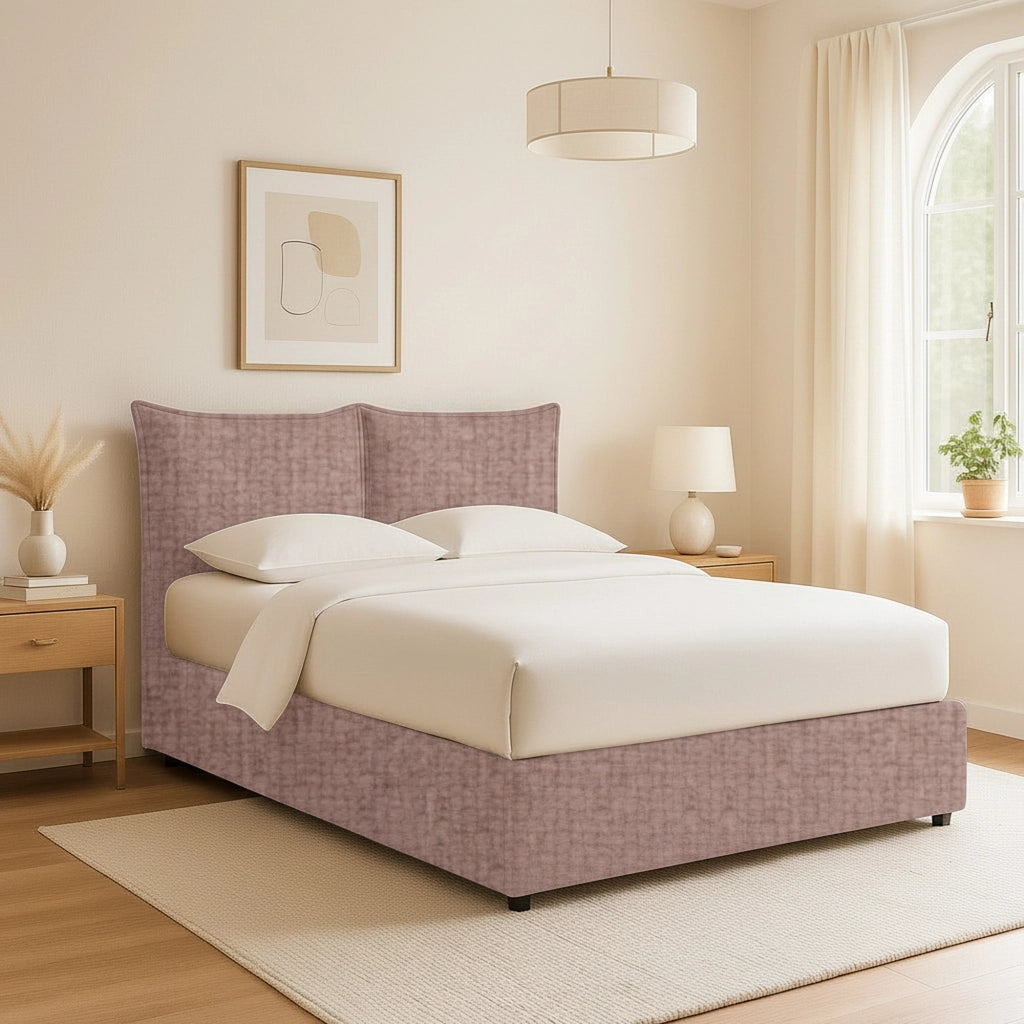 Newquay, Letto Singolo Sfoderabile Made in Italy, Rosa Antico
