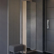 Scarpiera Baucina, Mobile portascarpe, Armadio da ingresso multiuso, Mobiletto per calzature, 50x20 h181 cm, Rovere