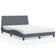 Letto matrimoniale | Letto per adulti | Giroletto senza Materasso Hanko Grigio Scuro 120x200 cm Velluto