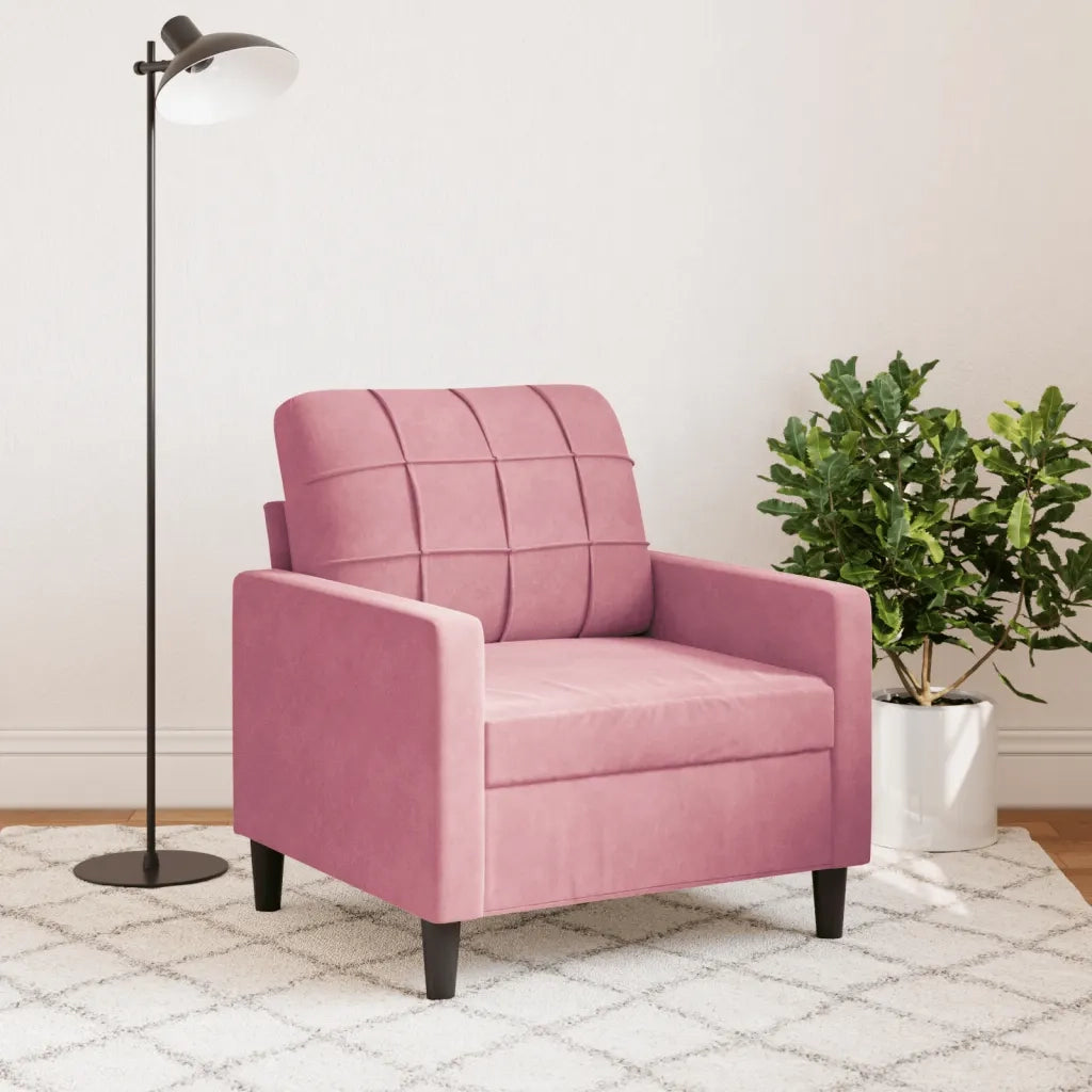 Poltrona | Sedia Relax Rosa 60 cm Velluto