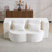 Divano futon modulare bianco a 1 posto con cuscino coordinato, in schiuma ad alta densità