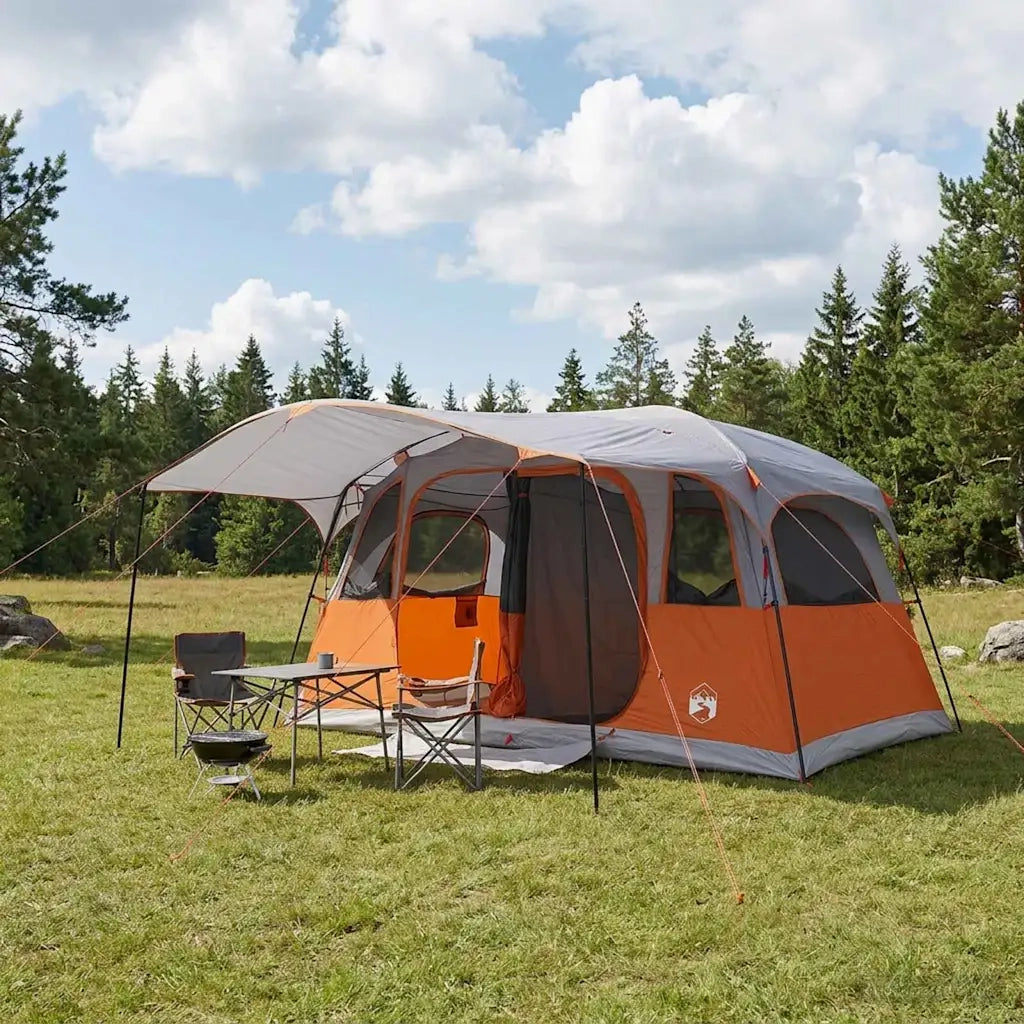 Tenda a tunnel con tetto Grigio e arancione 366 x 244 x 198 cm 42028667