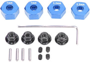 Set di Ruote in Lega Leggera 4 Pezzi - 14mm di Diametro - 5.5mm/7mm di Spessore - Adatto per Traxxas 1/10 Slash 4x4 - Inclusi Viti/Chiave - Carrozza di Ruota RC