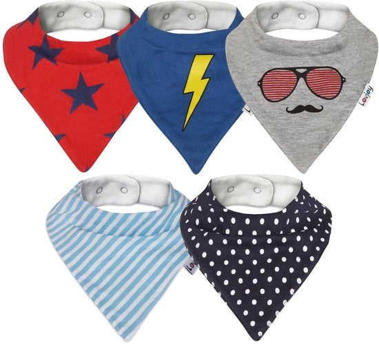Babyscarpe in forma di bandana, sciarpe a triangolo per bambini da 0 a 3 anni, confezione da 5 unità