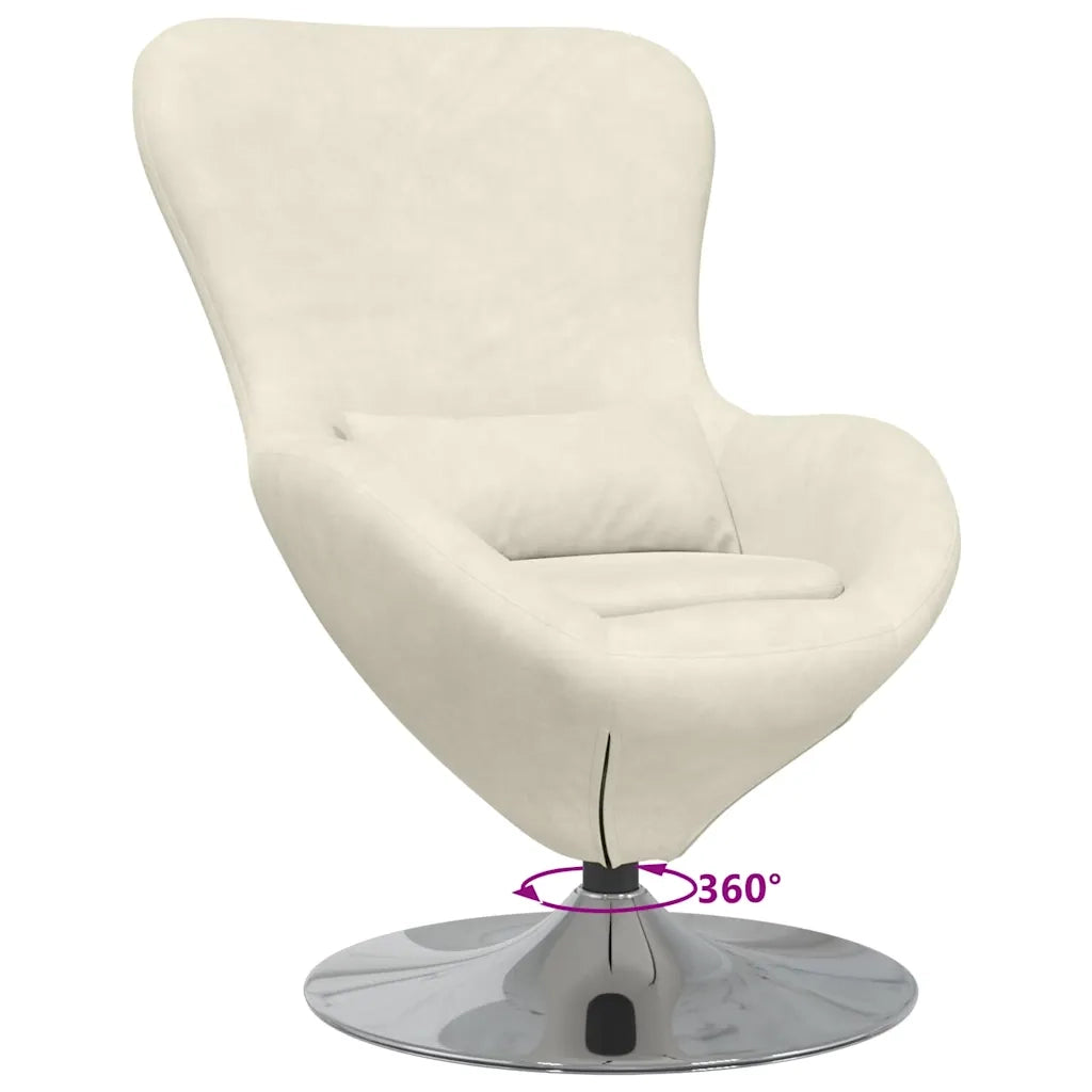 Divano Sedia-Poltrona uovo Crema Velluto