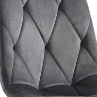 Set di 4 Sedie Moderne Imbottite in Velluto Twill, Motivo a Spina di Pesce, per Sala da Pranzo, 45x40x86 cm, Grigio