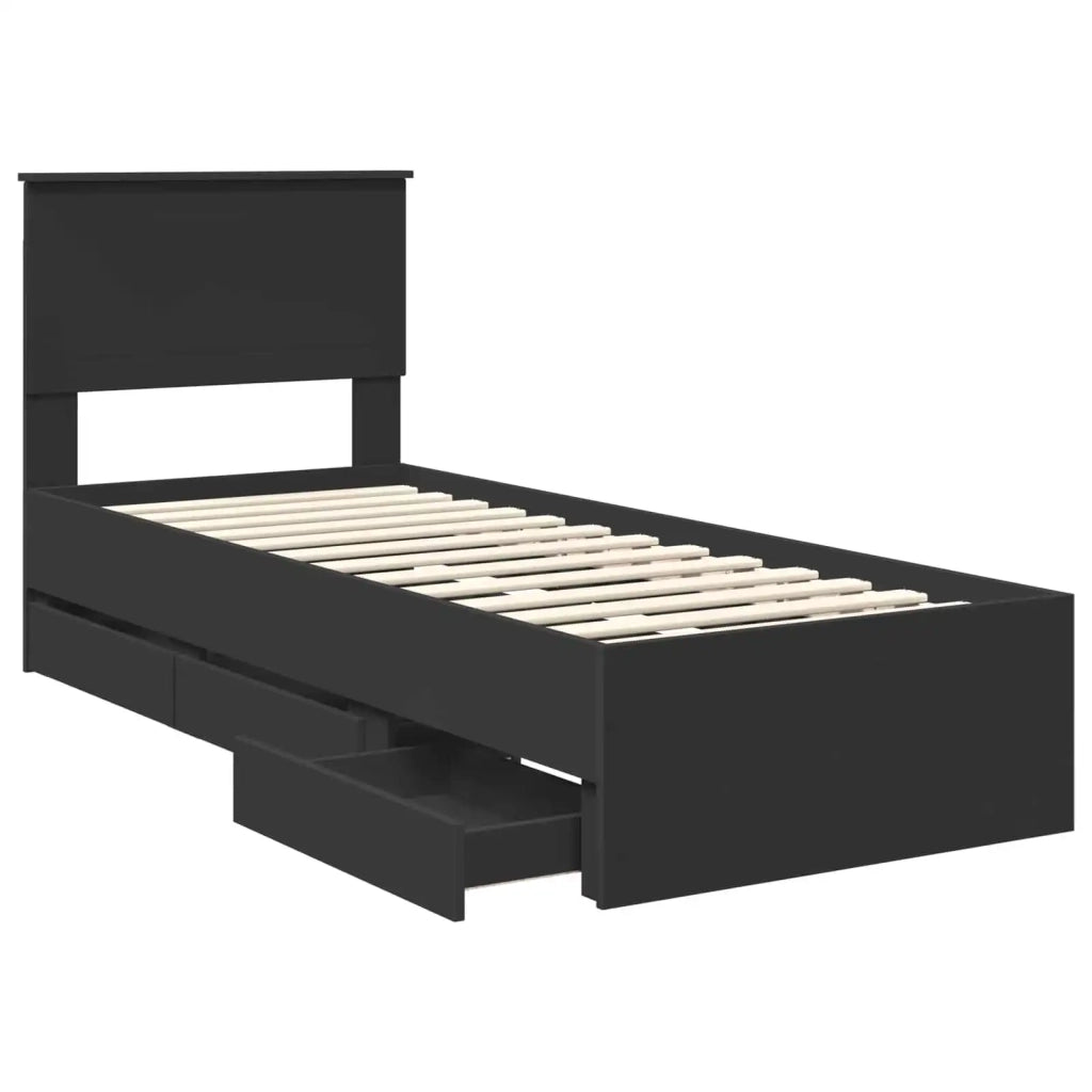 Struttura del letto Nero 75 x 190 cm Legno Ingegnerizzato