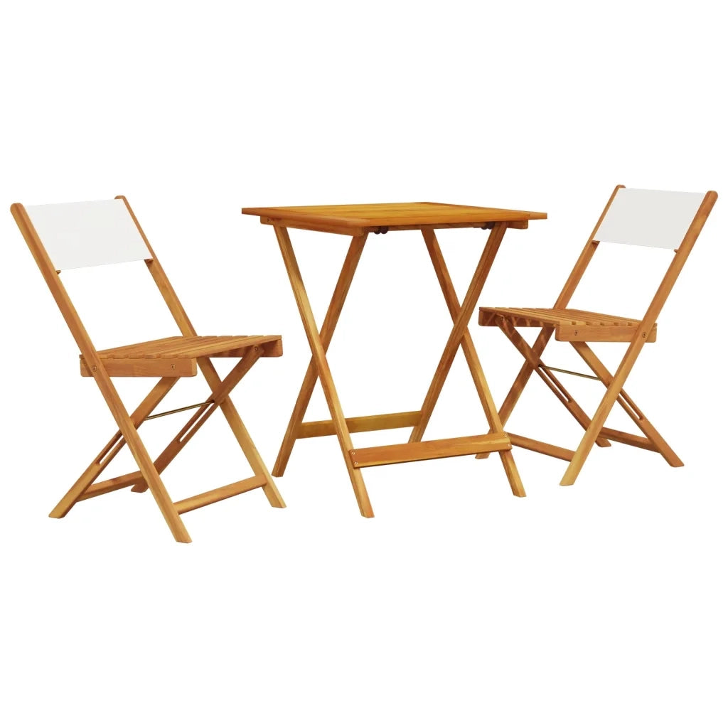 Set da Bistrot 3pz Bianco Crema in Tessuto e Legno Massello 3281760