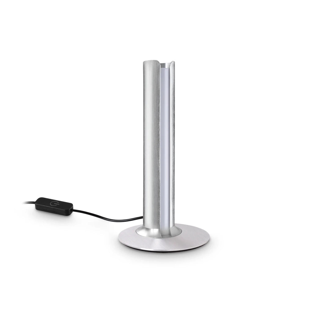 Lampada Da Tavolo Dorica 1 Luce Led Integrato Acciaio