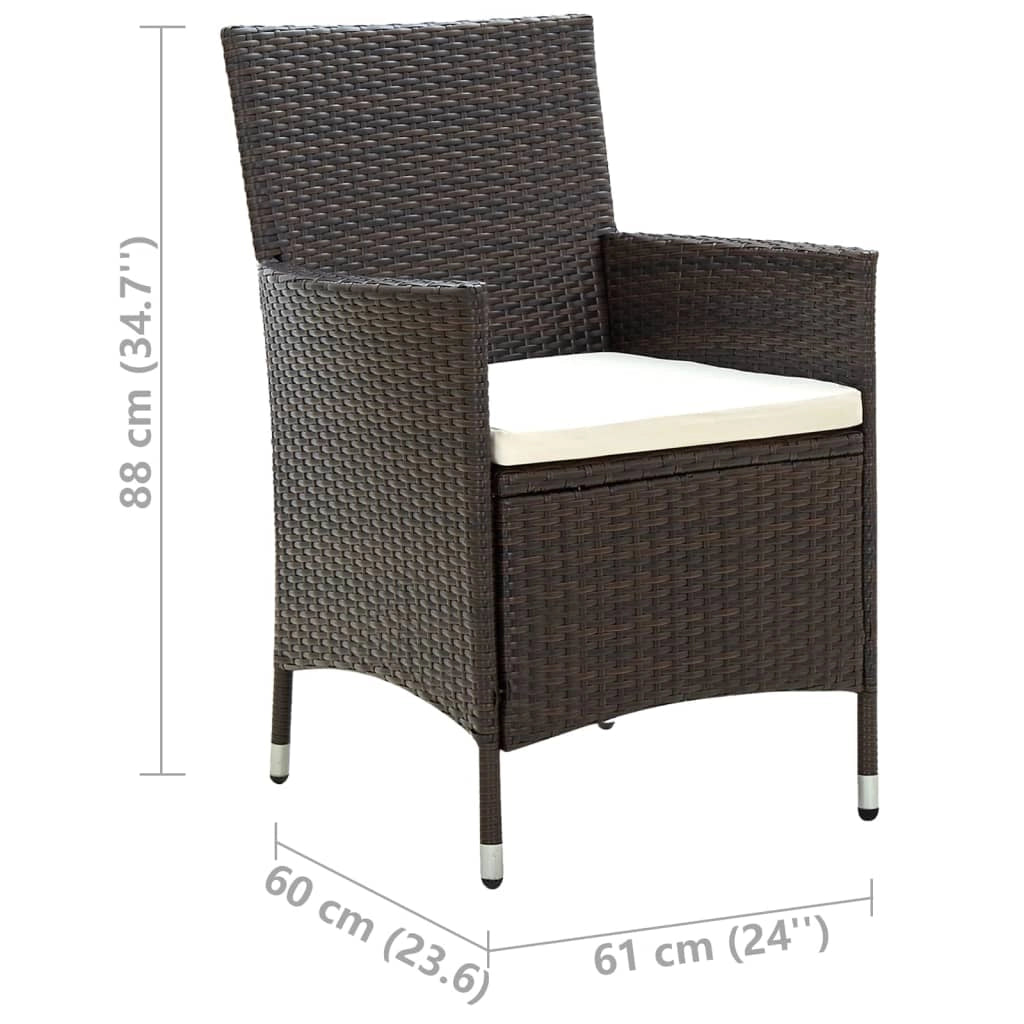Set da salotto da esterno composto da 5 pezzi con cuscini in resina intrecciata marrone 02_0014953