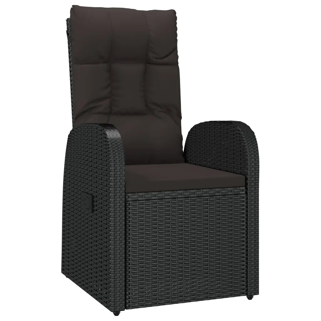 Set da Pranzo da Giardino 11 pz con Cuscini in Polyrattan Nero 3277631