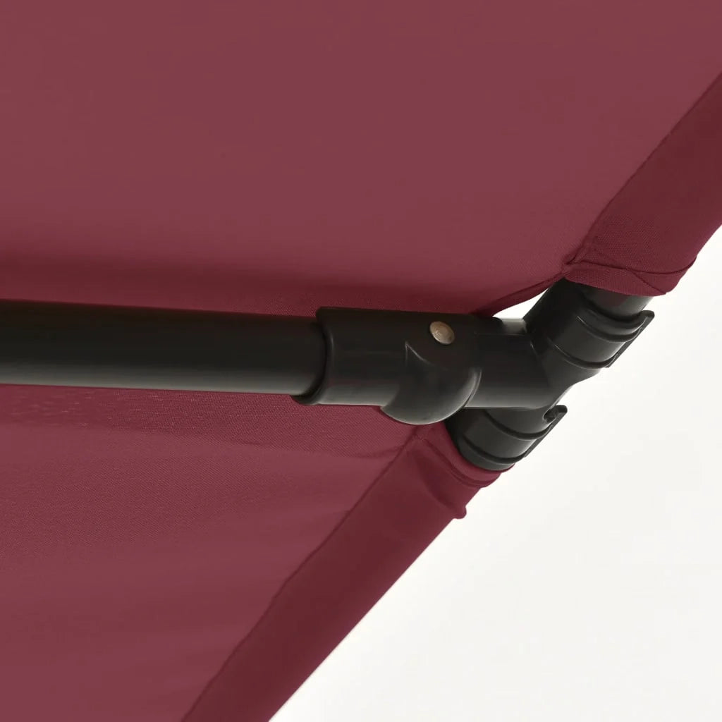 Ombrellone da esterno con palo in alluminio 180 x 130 cm bordeaux 02_0008213