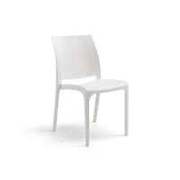 PAZZO DESIGN Sedia Alberto set da 4 sedie bianco, Polipropilene