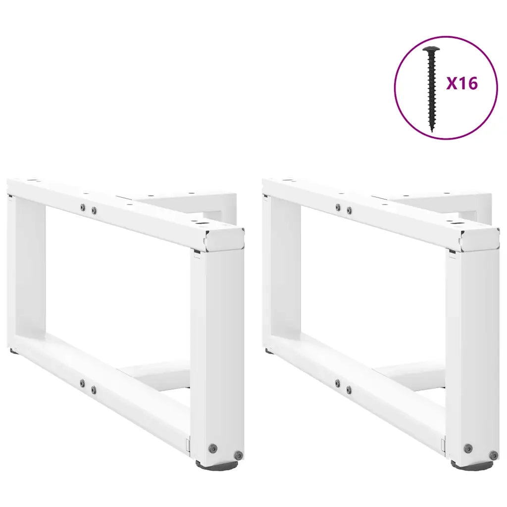 Gambe per Tavolino da Caffè a Forma di T 2 pz Bianche 70x25x(30-31) cm Acciaio 4013017