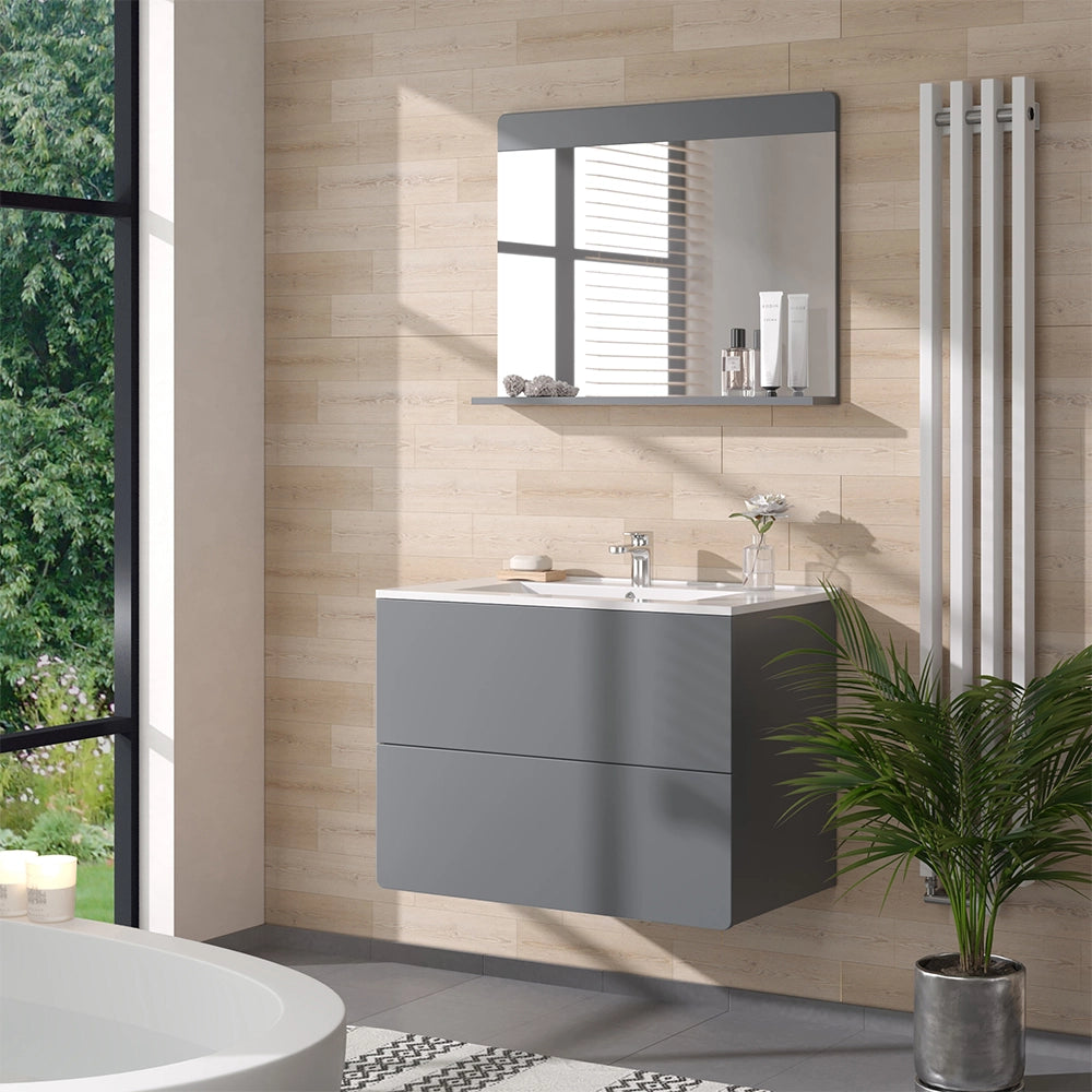 Vicco Set mobili bagno Grigio 3 parti