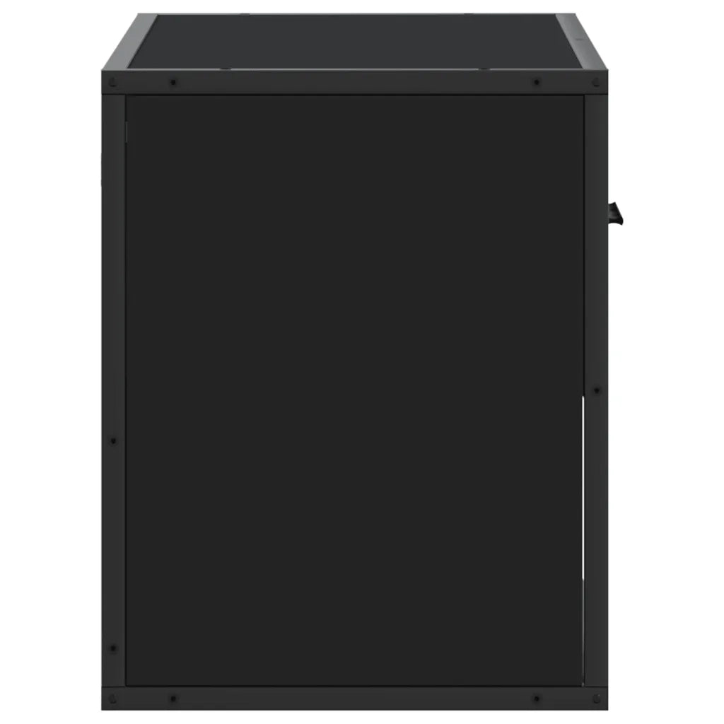 Mobile Porta TV Nero 60x31x39,5cm in Truciolato e Metallo 848909
