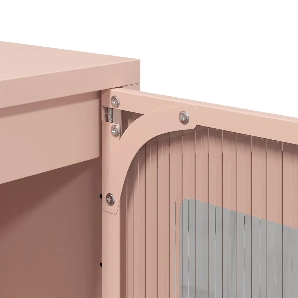 Credenza | Madia | Buffet da pranzo | Armadio da pranzo Rosa 68x39x123 cm in Acciaio