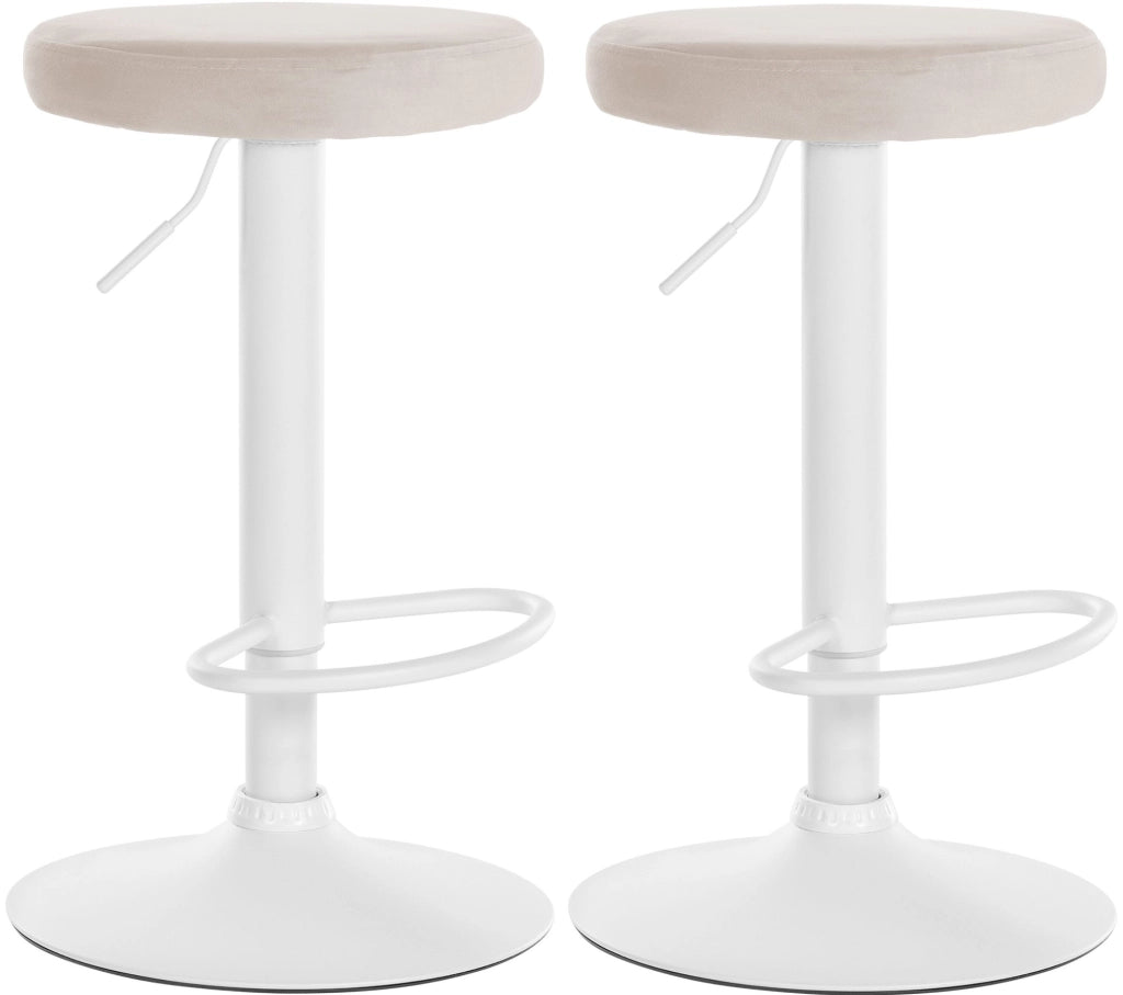 2er Set Barhocker Ponte Samt weiЯ
