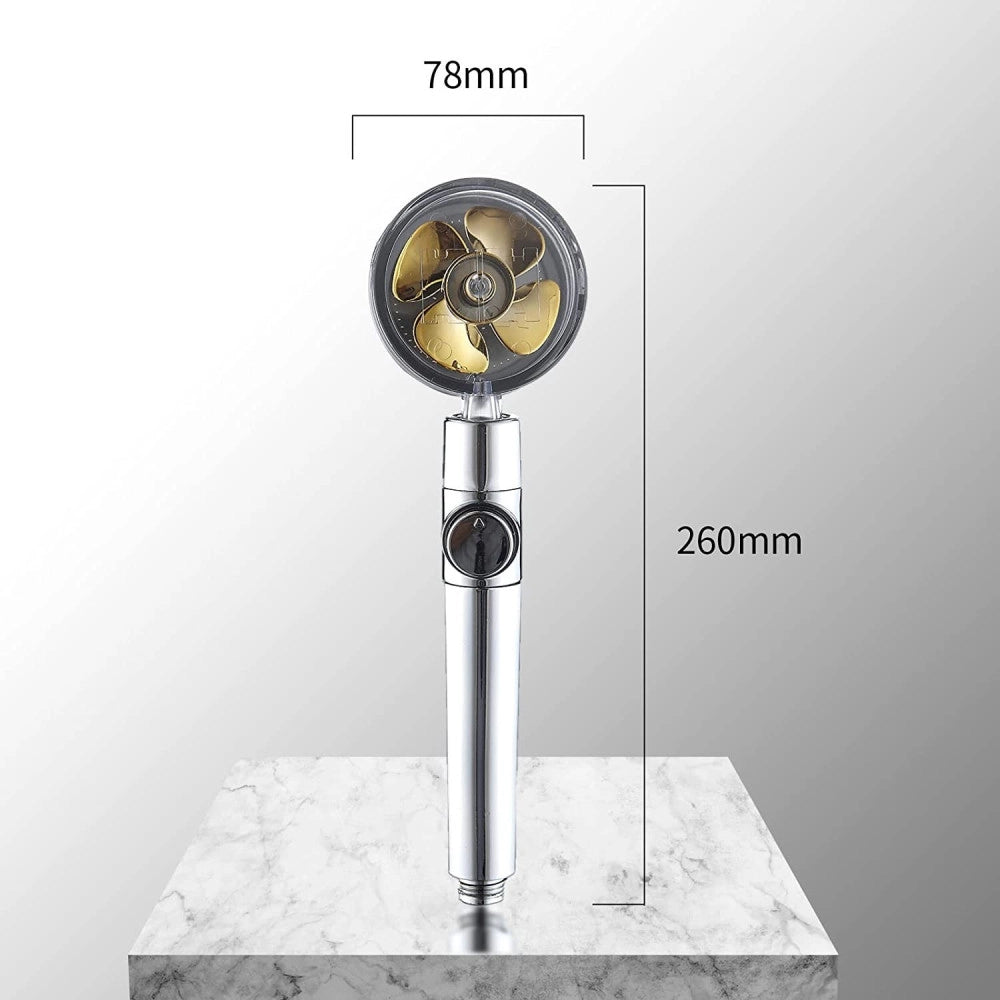 Trade Shop - Soffione Doccetta Doccia Con Elica Turbo Vortice Vortex Water Saving Easy Clean -