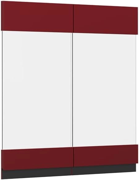 Frontale cucina R-Line, Rosso, 59.2 x 59 cm frontale del mobile per pensile con vetro