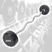 Trade Shop - Manubri Bilanciere Curl Curvo Ondulato Precaricato Da 40 Kg 20+20 Kg Bodysolid -