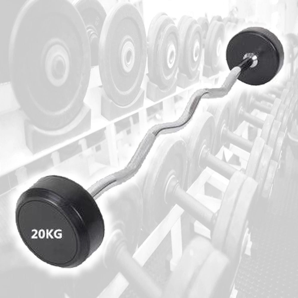 Trade Shop - Manubri Bilanciere Curl Curvo Ondulato Precaricato Da 40 Kg 20+20 Kg Bodysolid -
