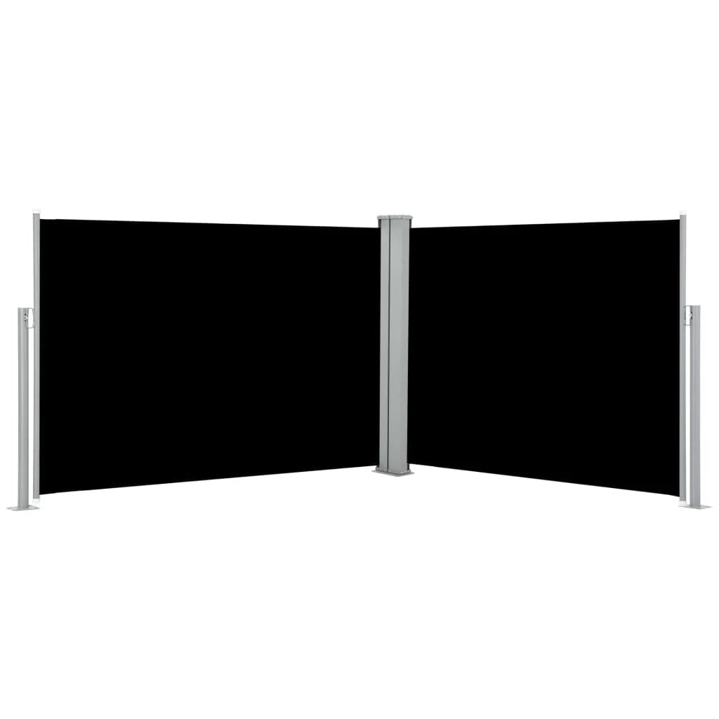 Tenda da sole laterale retrattile/schermo privacy per patio giardino terrazza balcone schermo nero 120 x 1000 cm 02_0007430