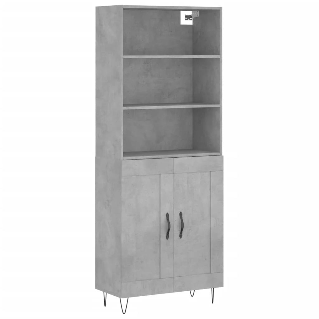 Buffet credenza cassettiera armadio mobile contenitore organizer cucina soggiorno salotto alto 69,5 x 34 x 180 cm legno ingegnerizzato grigio 02_0034680