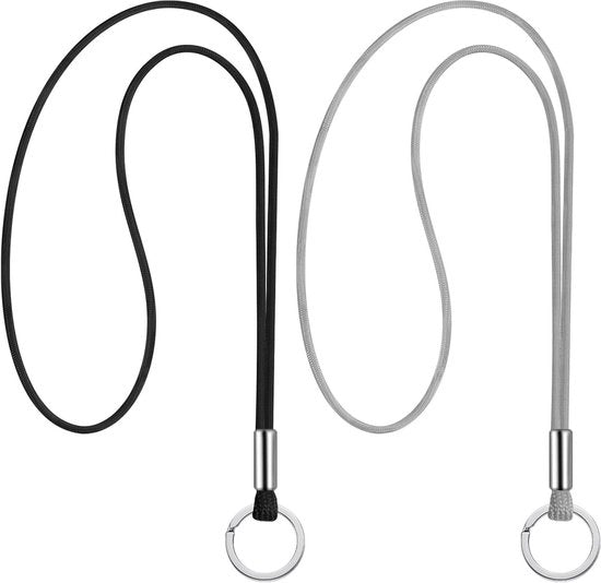 Corda Lunga con Clip - Ideale per ID-badge e Chiavi - 2 Pezzi - Nylon