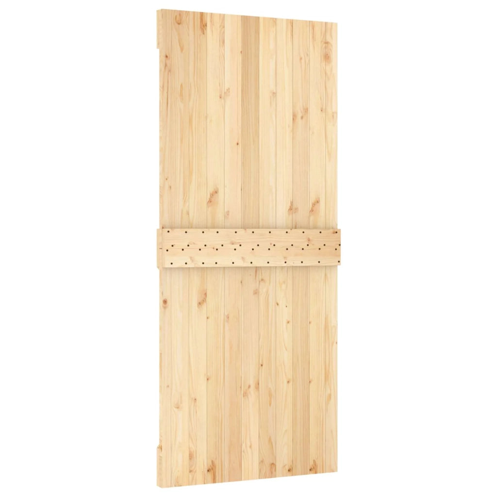 Porta scorrevole Naturale e Nero 90 x 210 cm 3444907