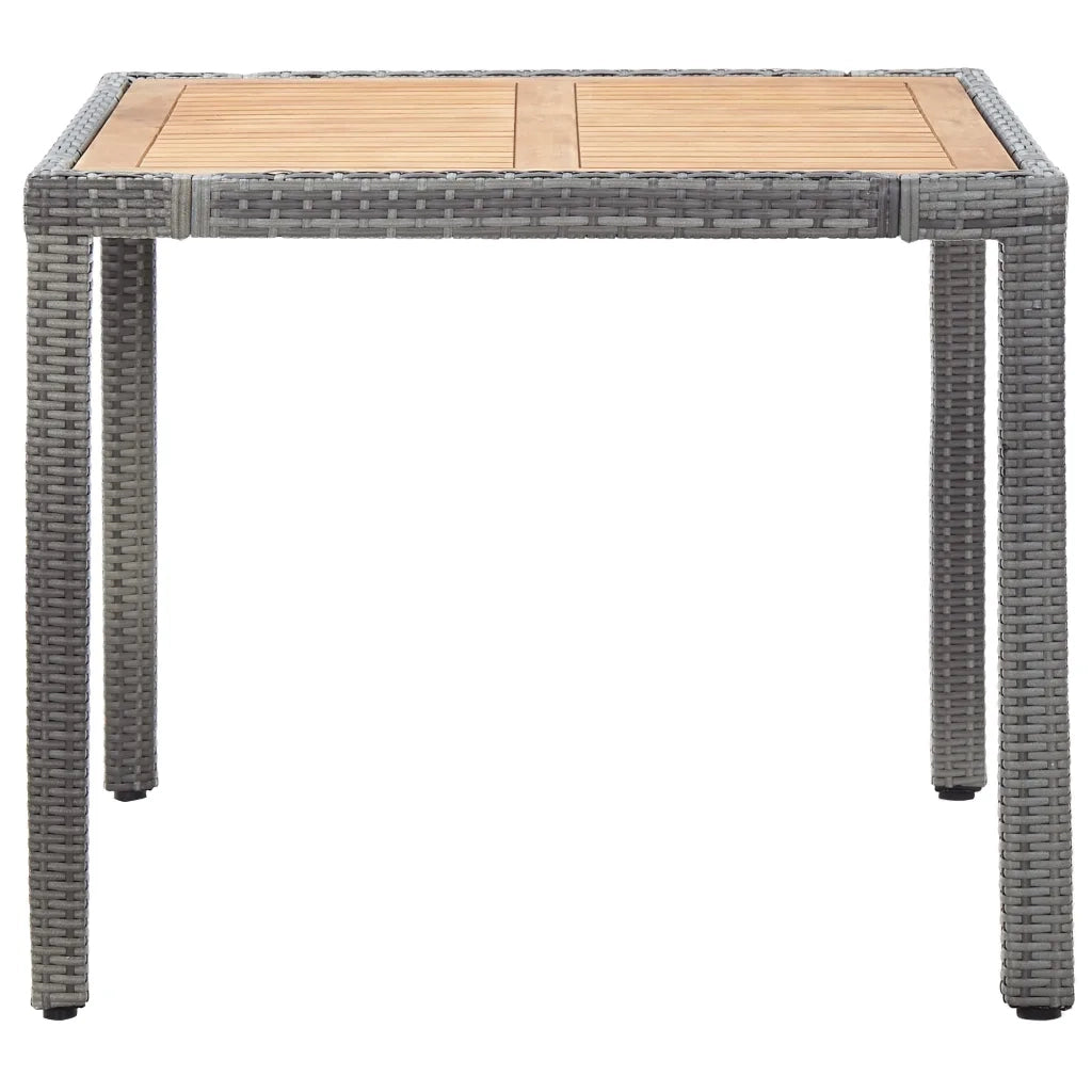 Set da Pranzo da Giardino 5 pz con Cuscini in Polyrattan Grigio 46085