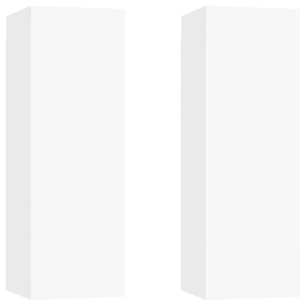 Mobile TV multimediale mensola TV credenza mobile TV sala da pranzo soggiorno camera da letto 2 pezzi 30,5 x 30 x 90 cm legno ingegnerizzato bianco 02_0028533