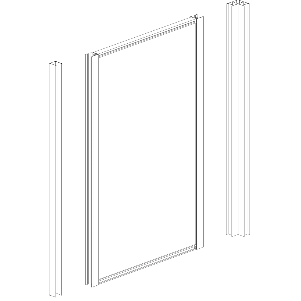 Ogomondo parete fissa laterale in cristallo per box doccia angolare con due ante *** misure 77-80xh190 cm trasparente...