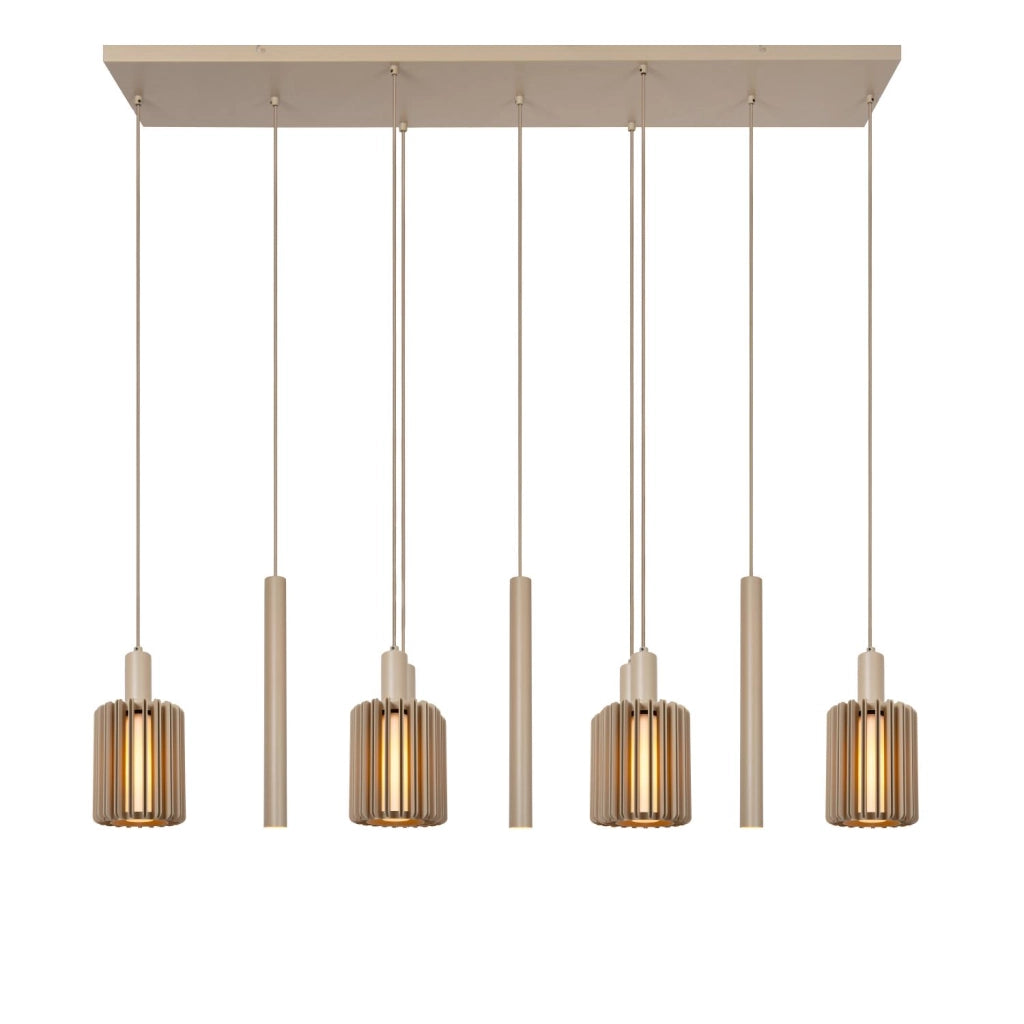 Lampadario LAMBRES 6 luci taupe E27/GU10 Lucide