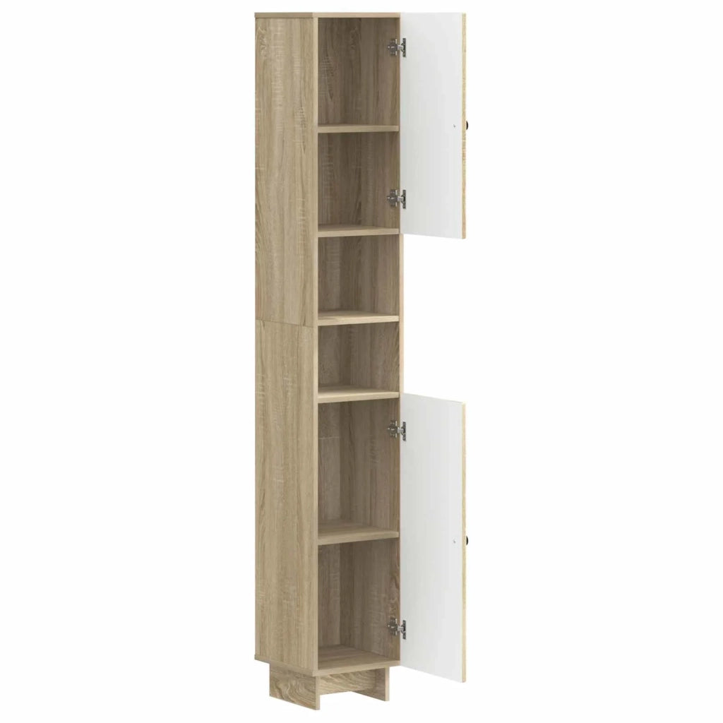 Armadio da Bagno con Ripiano Aperto EDE Rovere Sonoma 895937