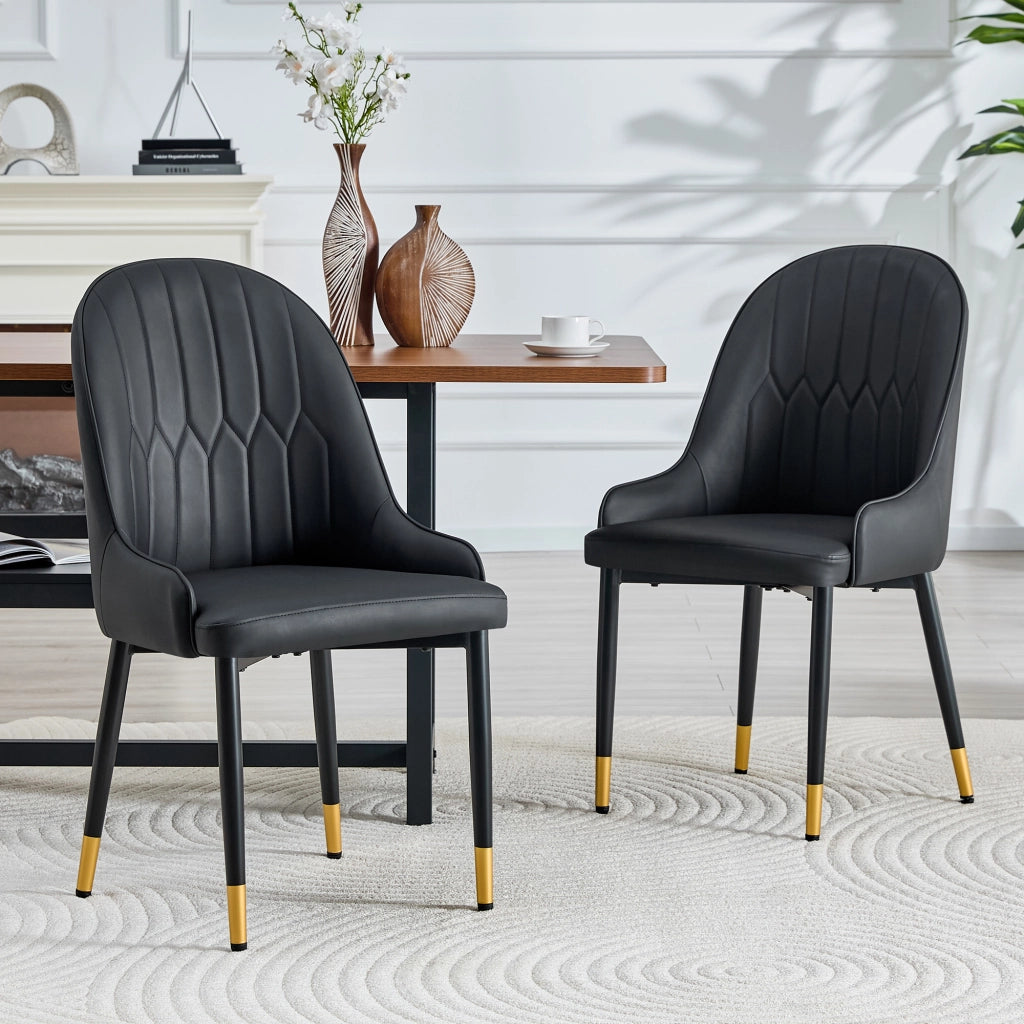 SEDIA da pranzo Set da 2 pezzi 91 cm PU Nero