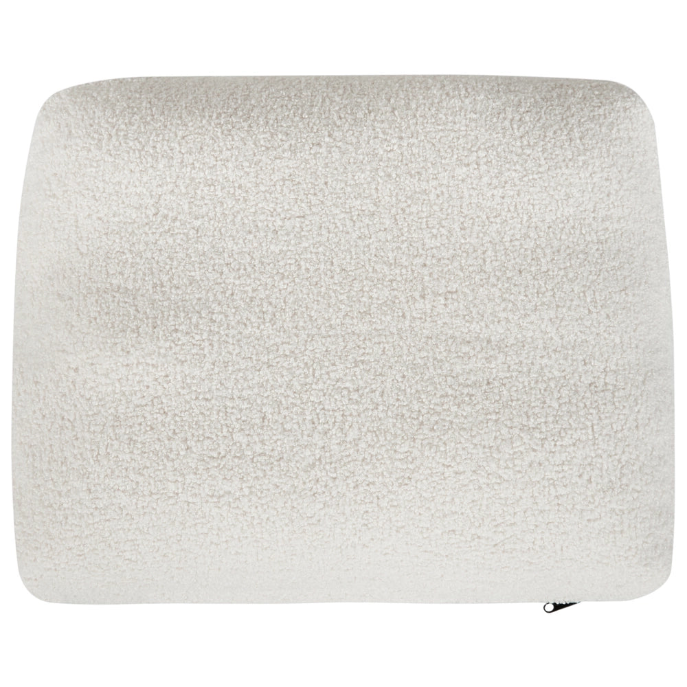 Chaise longue con cuscino bianco sporco in tessuto bouclé lato sinistro stile retrò