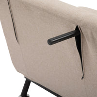 Easycomfort Poltrona Letto Singolo, Poltrona con Materasso e Cuscino Imbottito Sfoderabili - Schienale Regolabile 90-180° e Telaio in Metallo - 75x70x75 cm, Beige