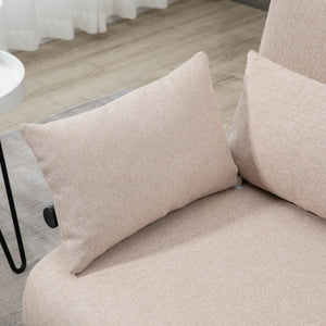 Easycomfort Divano Letto 2 Posti 3 in 1 Convertibile in Poltrona Reclinabile e 4 Cuscini, 102x82x81 cm, Beige