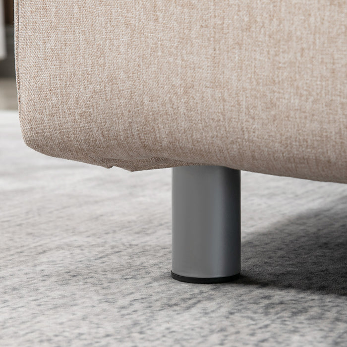 Easycomfort Divano Letto 2 Posti 3 in 1 Convertibile in Poltrona Reclinabile e 4 Cuscini, 102x82x81 cm, Beige