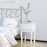 Easycomfort Comodino Moderno con Cassetto Mobiletto Multiuso in Legno Bianco, 40 x 35 x 60cm