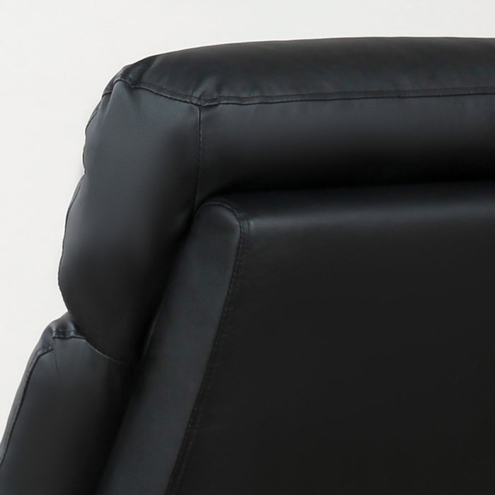 Easycomfort Poltrona Relax Reclinabile, Regolabile ed Ergonomica, in Pelle PU con Imbottitura, per Casa e Ufficio, 65x92x100 cm, Nera