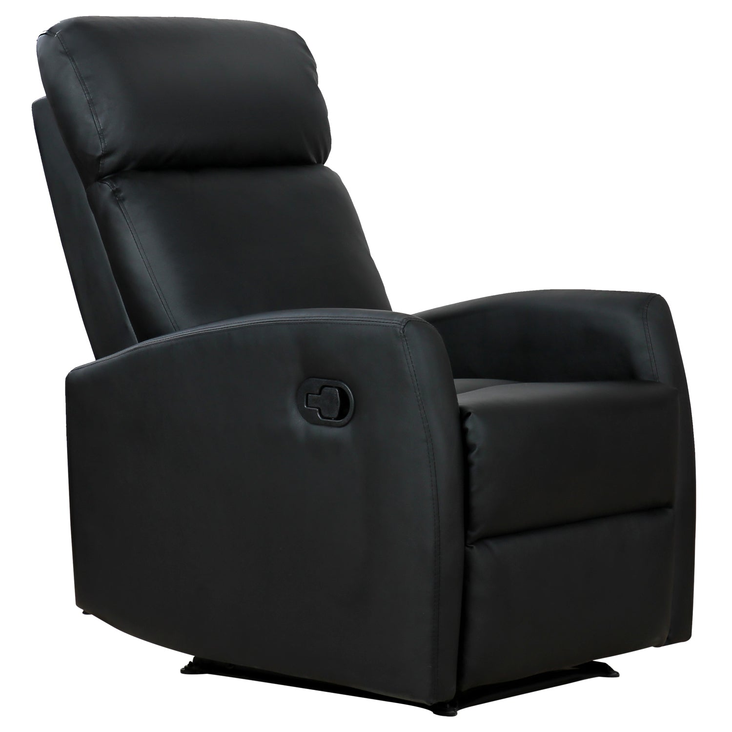 Easycomfort Poltrona Relax Reclinabile, Regolabile ed Ergonomica, in Pelle PU con Imbottitura, per Casa e Ufficio, 65x92x100 cm, Nera
