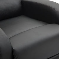 Easycomfort Poltrona Relax Reclinabile con Seduta Imbottita e Poggiapiedi, per Casa e Ufficio, in Pelle PU, 80x91x102 cm, Nera