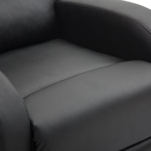 Easycomfort Poltrona Relax Reclinabile con Seduta Imbottita e Poggiapiedi, per Casa e Ufficio, in Pelle PU, 80x91x102 cm, Nera